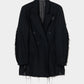 seam frayed melton coat Black【Delivery in November 2025】