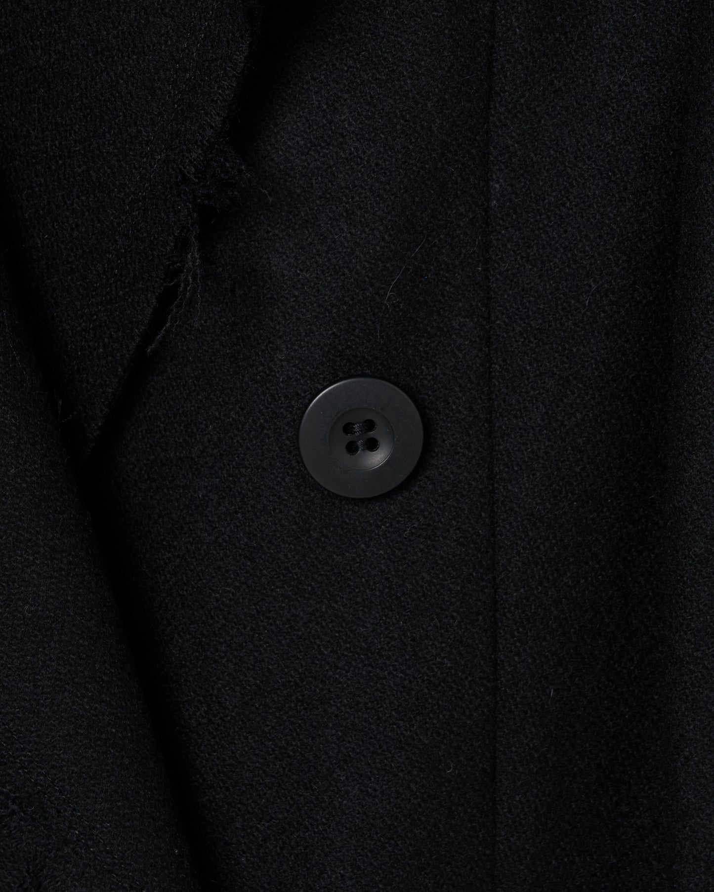 seam frayed melton coat Black【Delivery in November 2025】