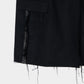 seam frayed melton coat Black【Delivery in November 2025】