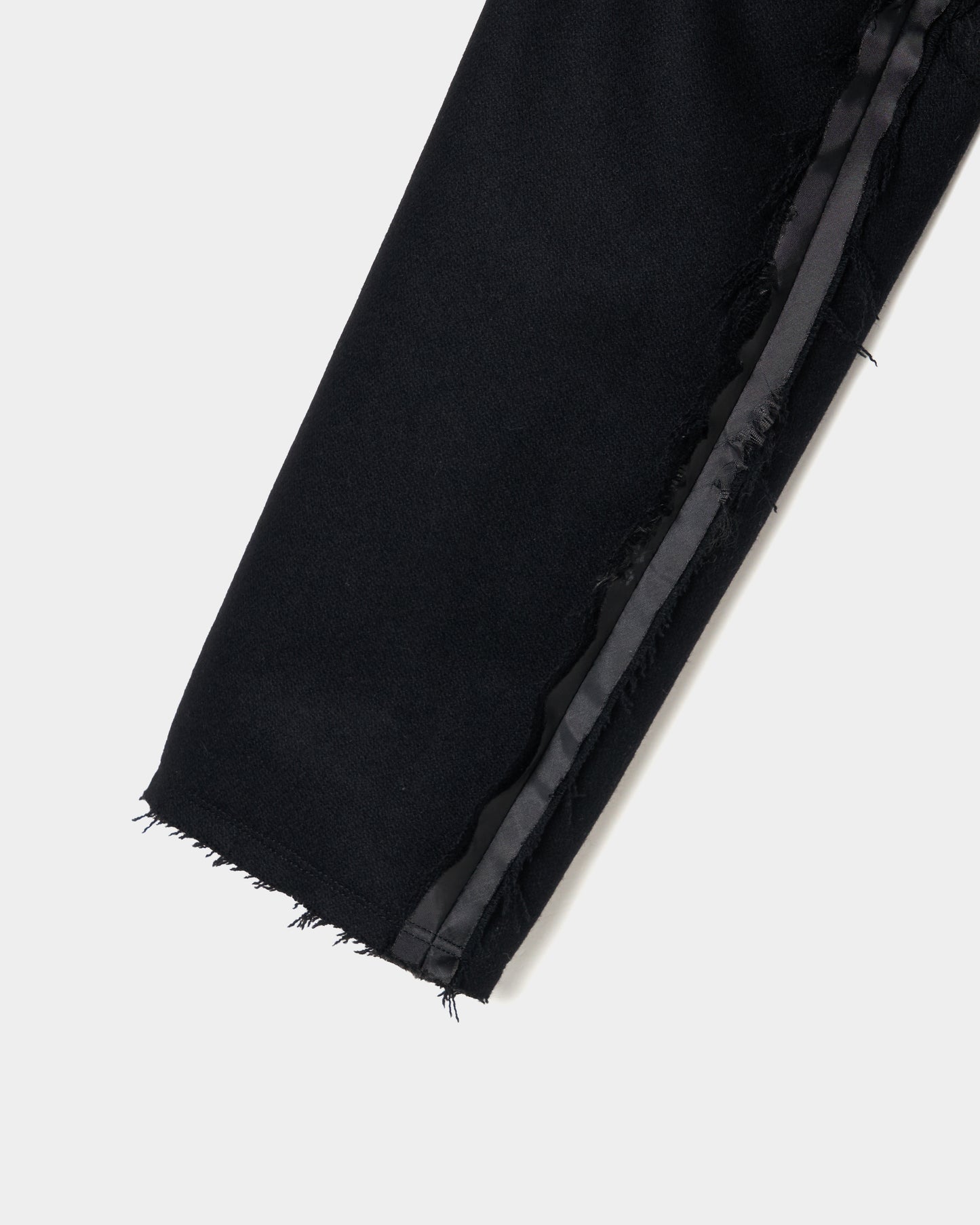 seam frayed melton coat Black【Delivery in November 2025】