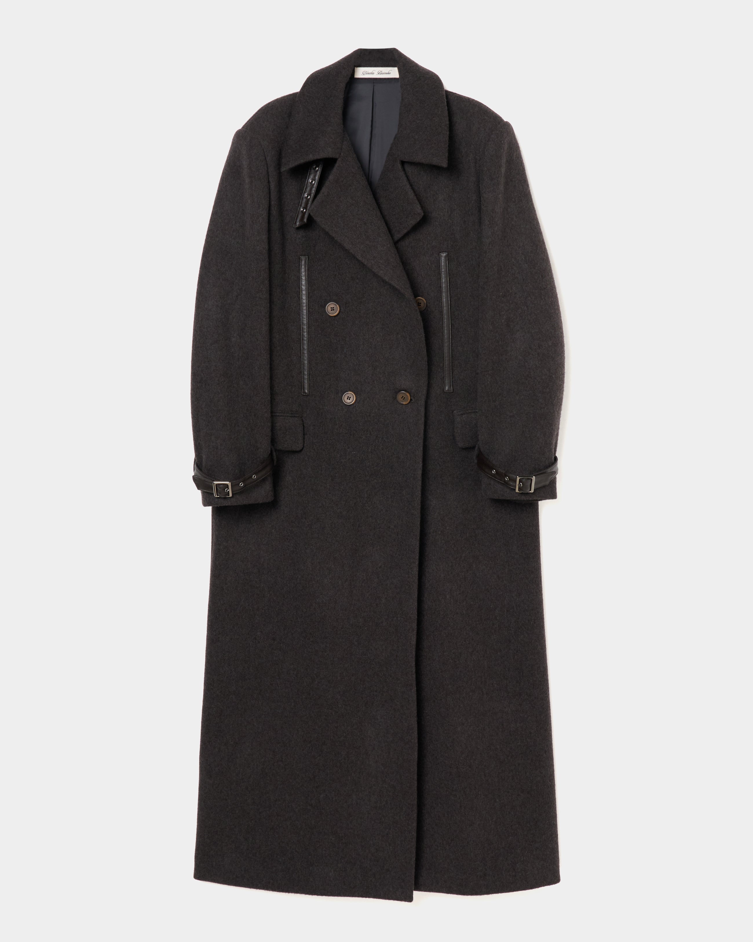 AEDDY Soutien collar long coat ブラウン タナカダイスケ|lace up soutien collar coat Dark brown