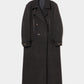 lace up soutien collar coat Dark brown【Delivery in November 2025】