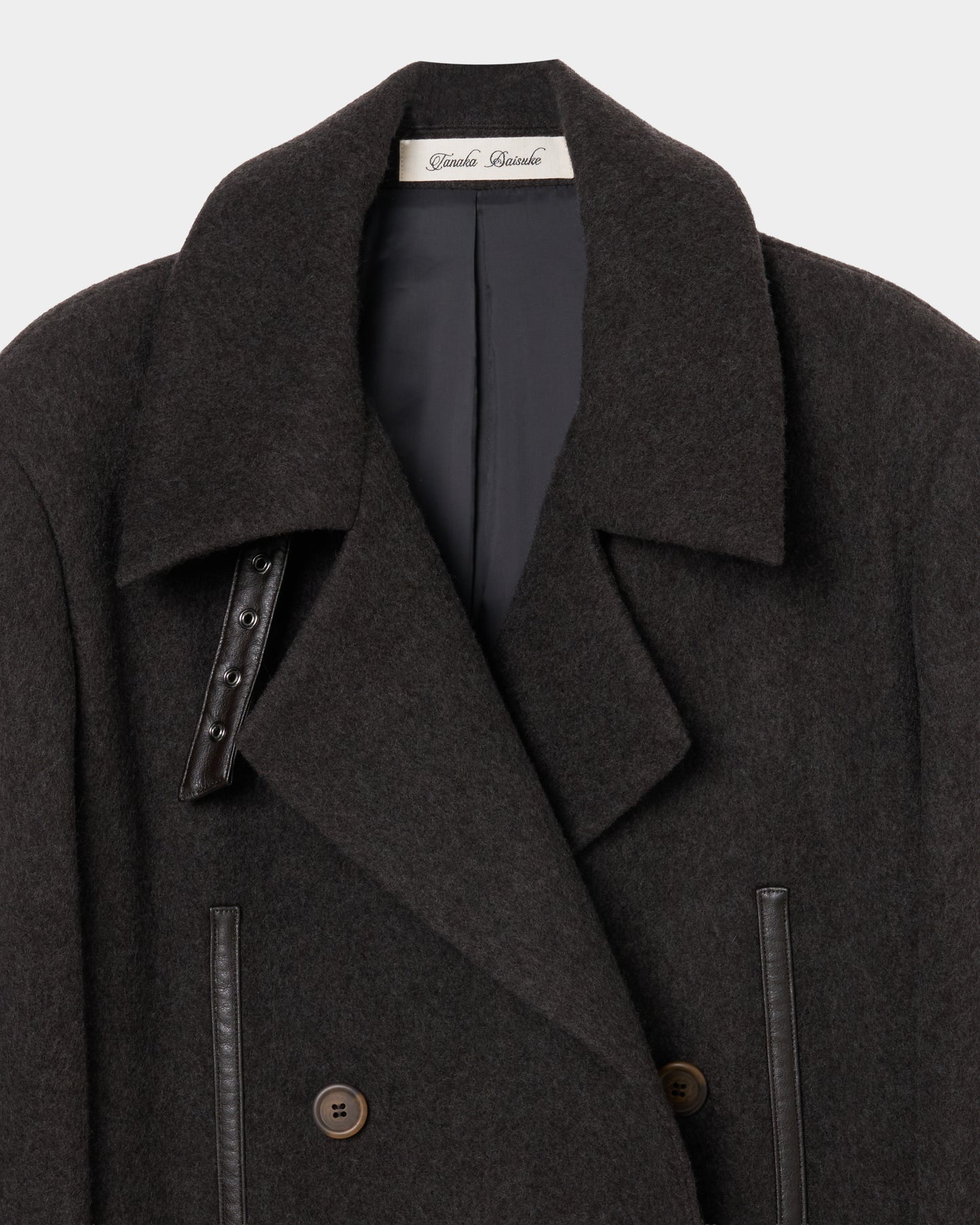 lace up soutien collar coat Dark brown【Delivery in November 2025】