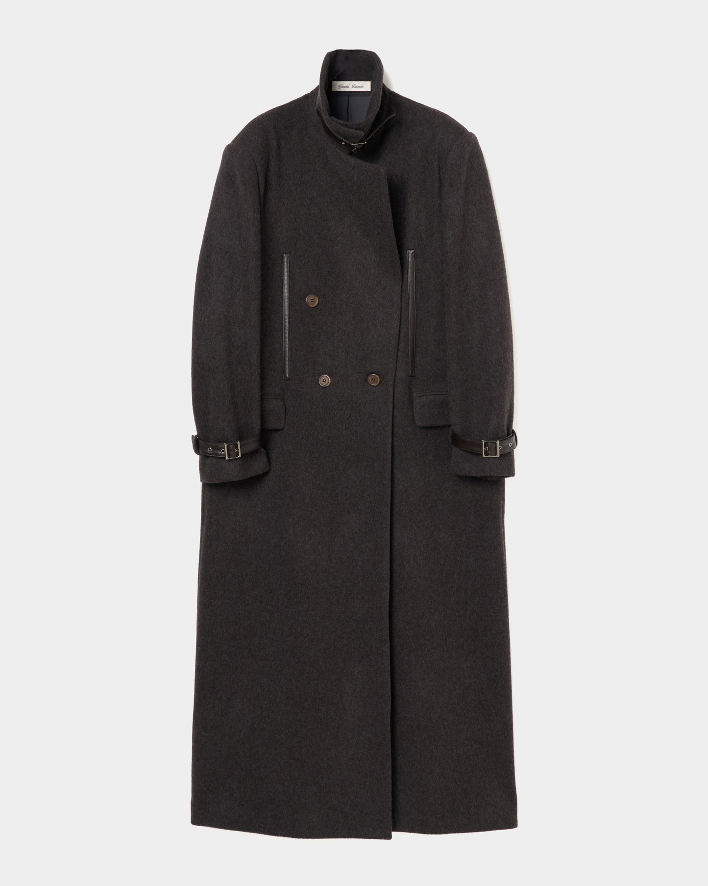 lace up soutien collar coat Dark brown【Delivery in November 2025】