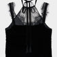 flower lace black velour camisole tops【Delivery in November 2025】