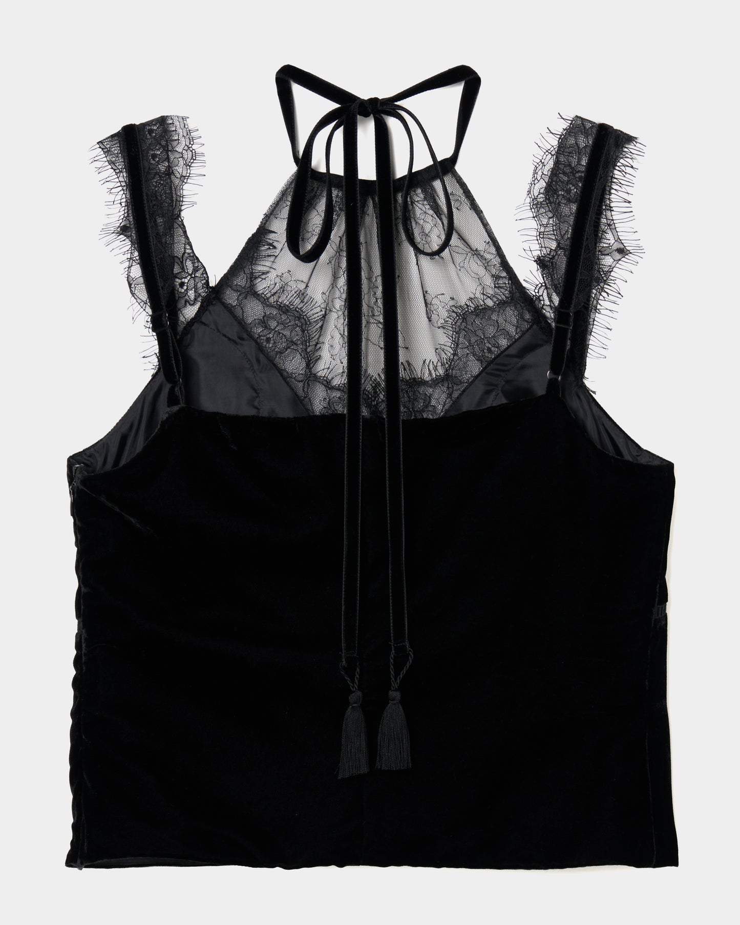 flower lace black velour camisole tops【Delivery in November 2025】