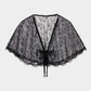 flower lace velvet ribbon cape Black【Delivery in November 2025】