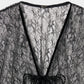 flower lace velvet ribbon cape Black【Delivery in November 2025】