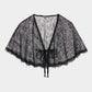 flower lace velvet ribbon cape Black【Delivery in November 2025】