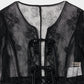 flower lace bijou china button long cardigan【Delivery in October 2025】