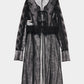 flower lace bijou china button long cardigan【Delivery in October 2025】