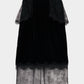 flower lace black velour skirt【Delivery in November 2025】