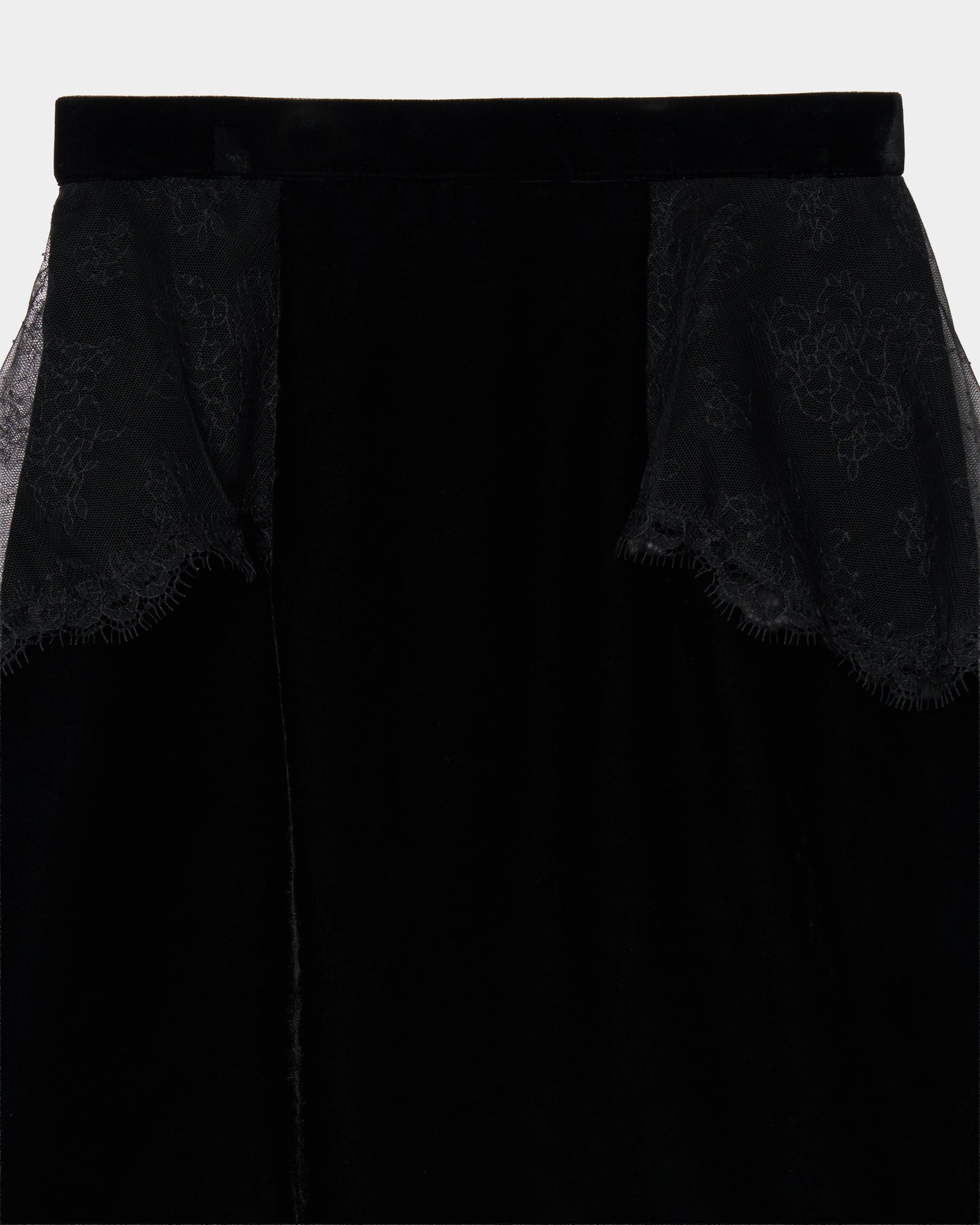 flower lace black velour skirt【Delivery in November 2025】