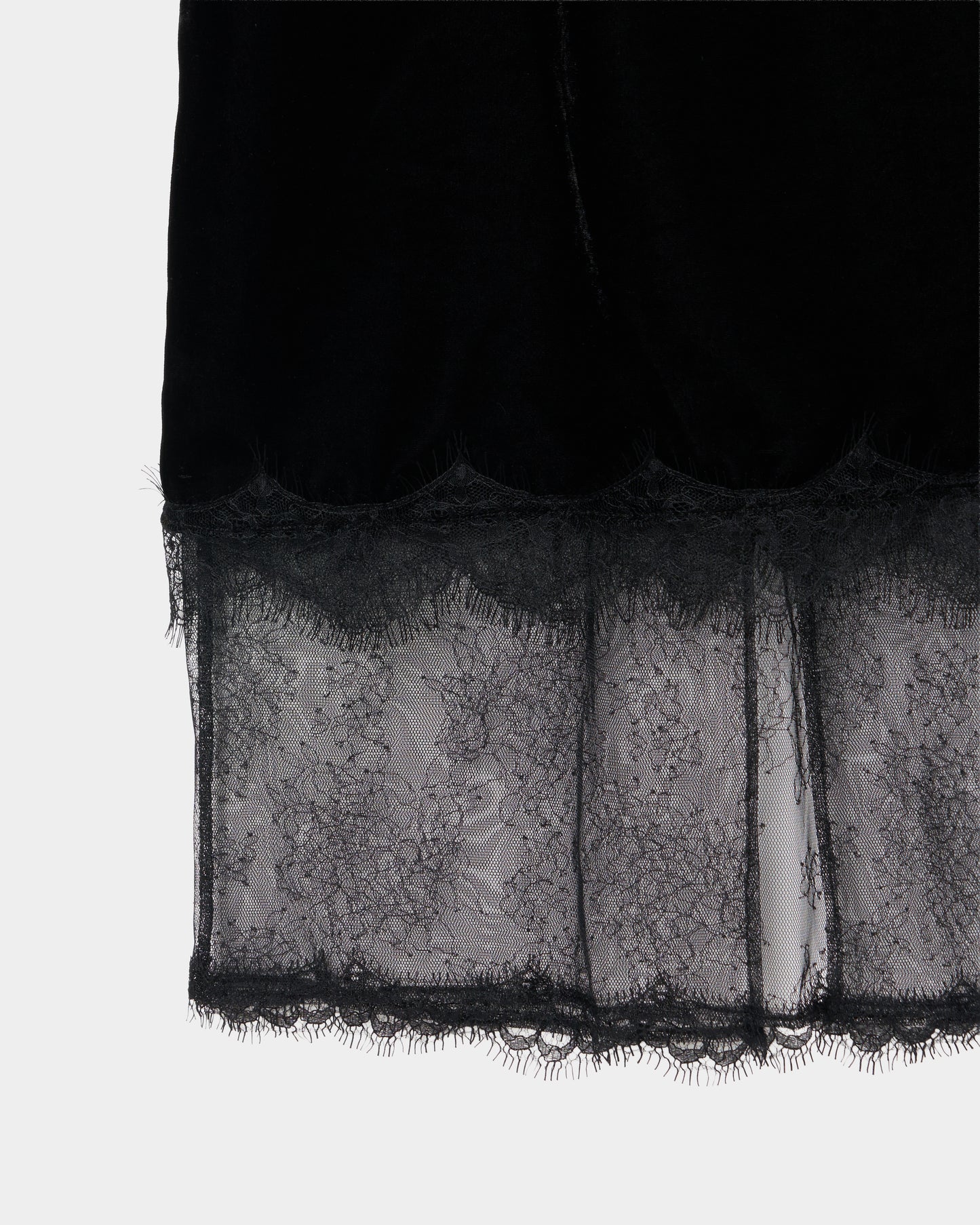 flower lace black velour skirt【Delivery in November 2025】