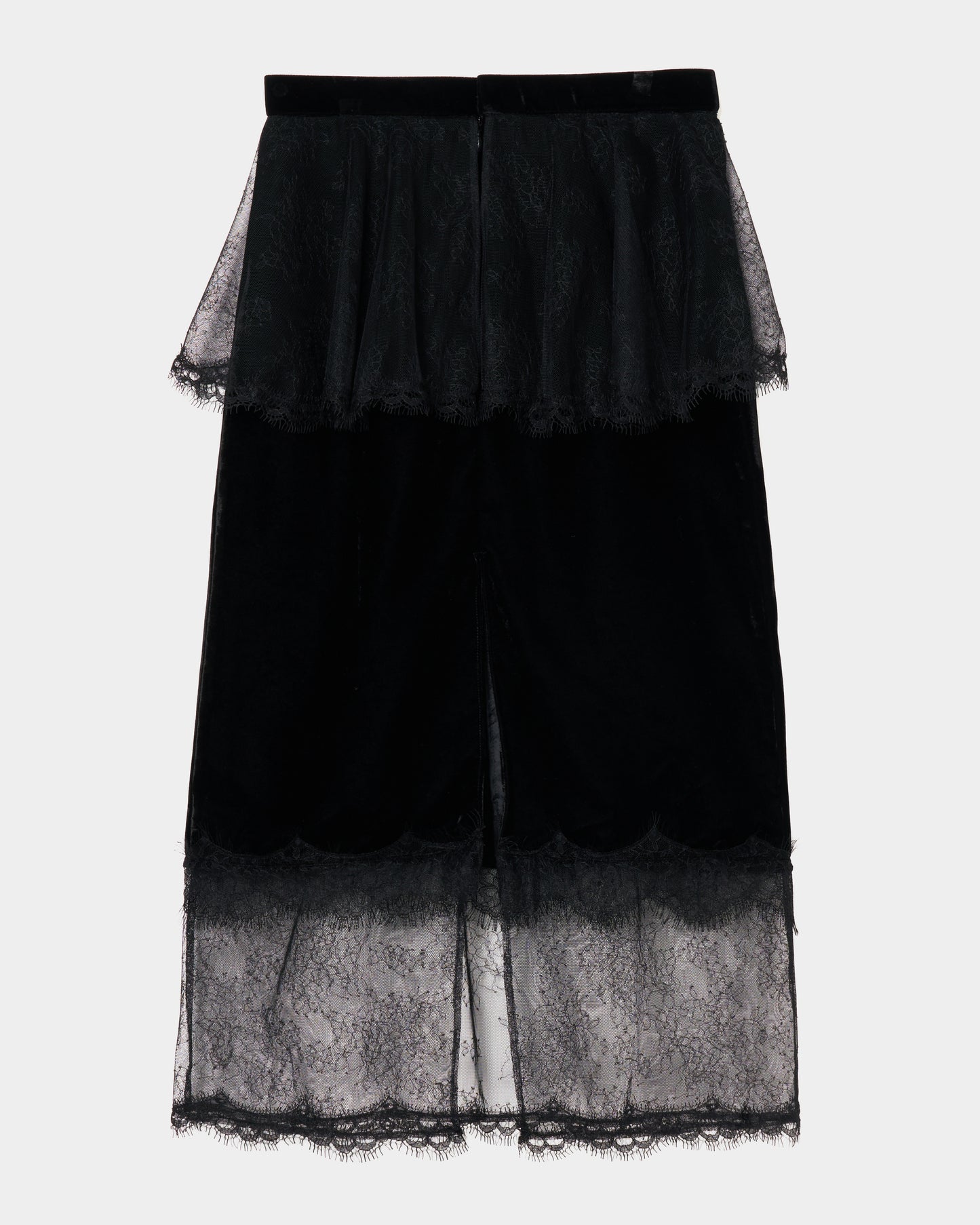 flower lace black velour skirt【Delivery in November 2025】