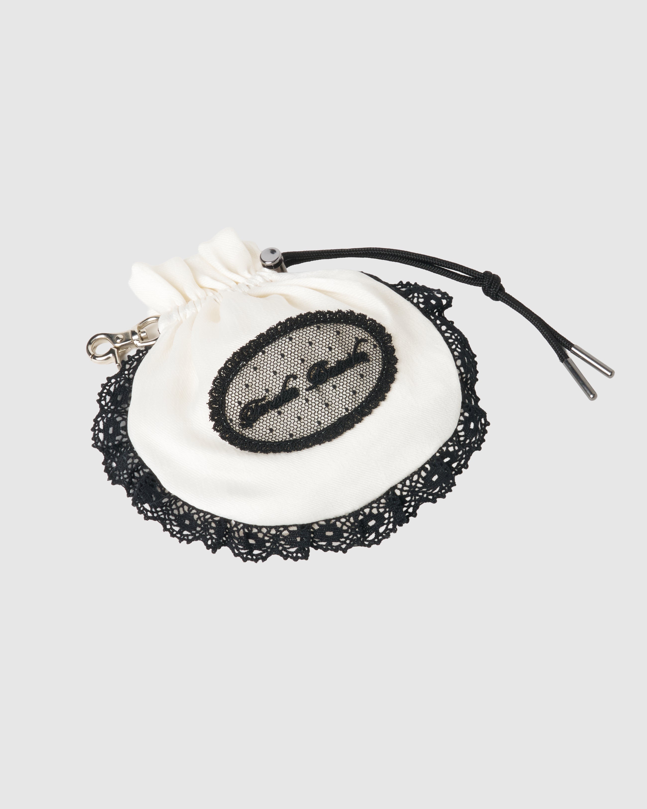 タナカダイスケ|black lace mini kinchaku bag – tanakadaisuke