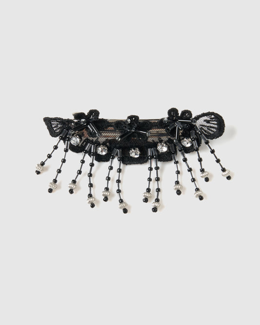snow bijou mini barrette Black【Delivery in November 2025】