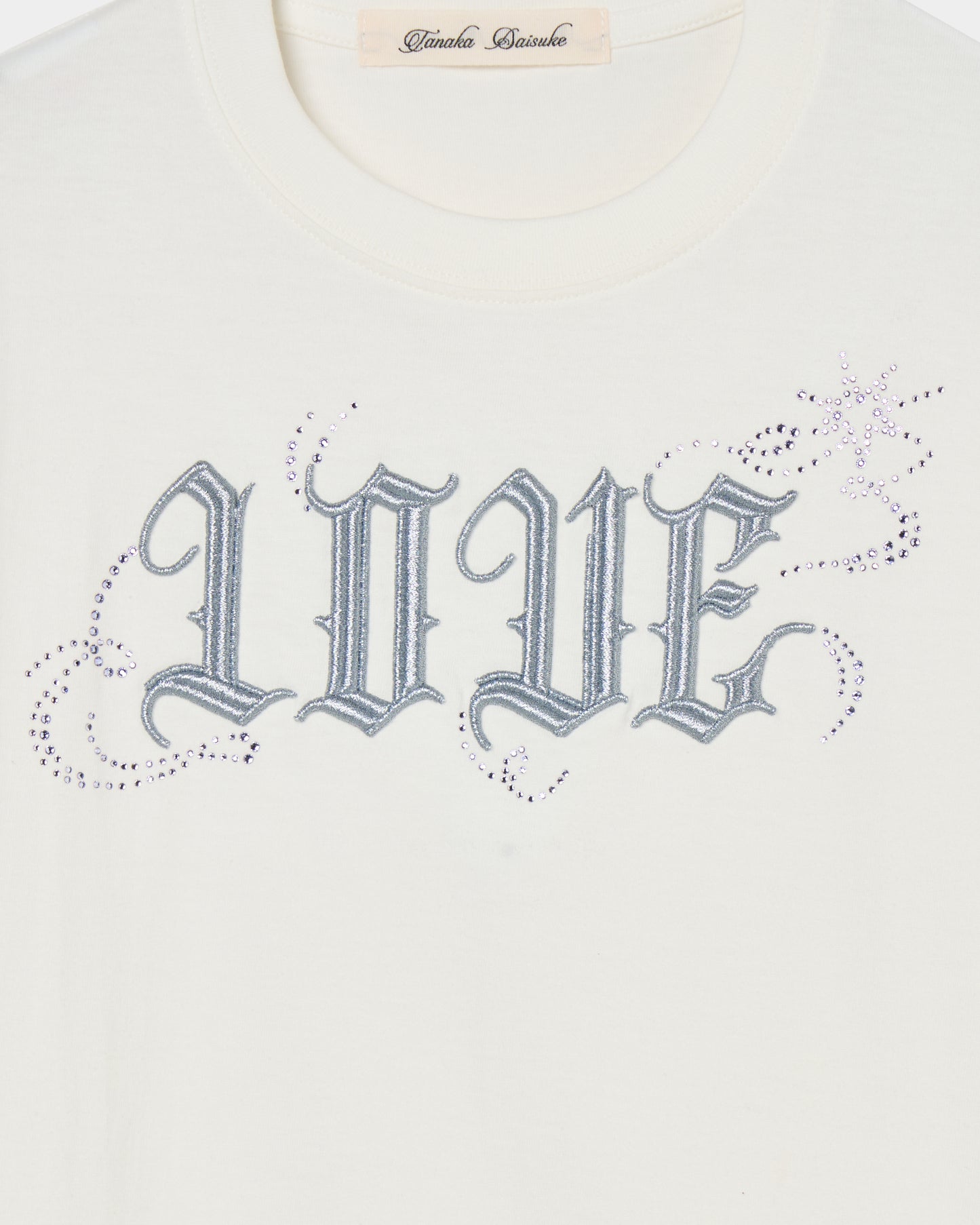 LOVE sparkle T-shirt White × Silver【POPUP先行】