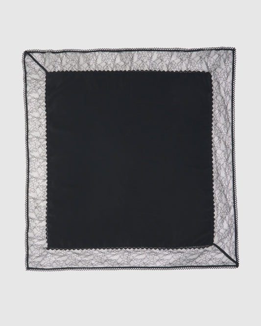 flower lace frame scarf Black【Delivery in November 2025】