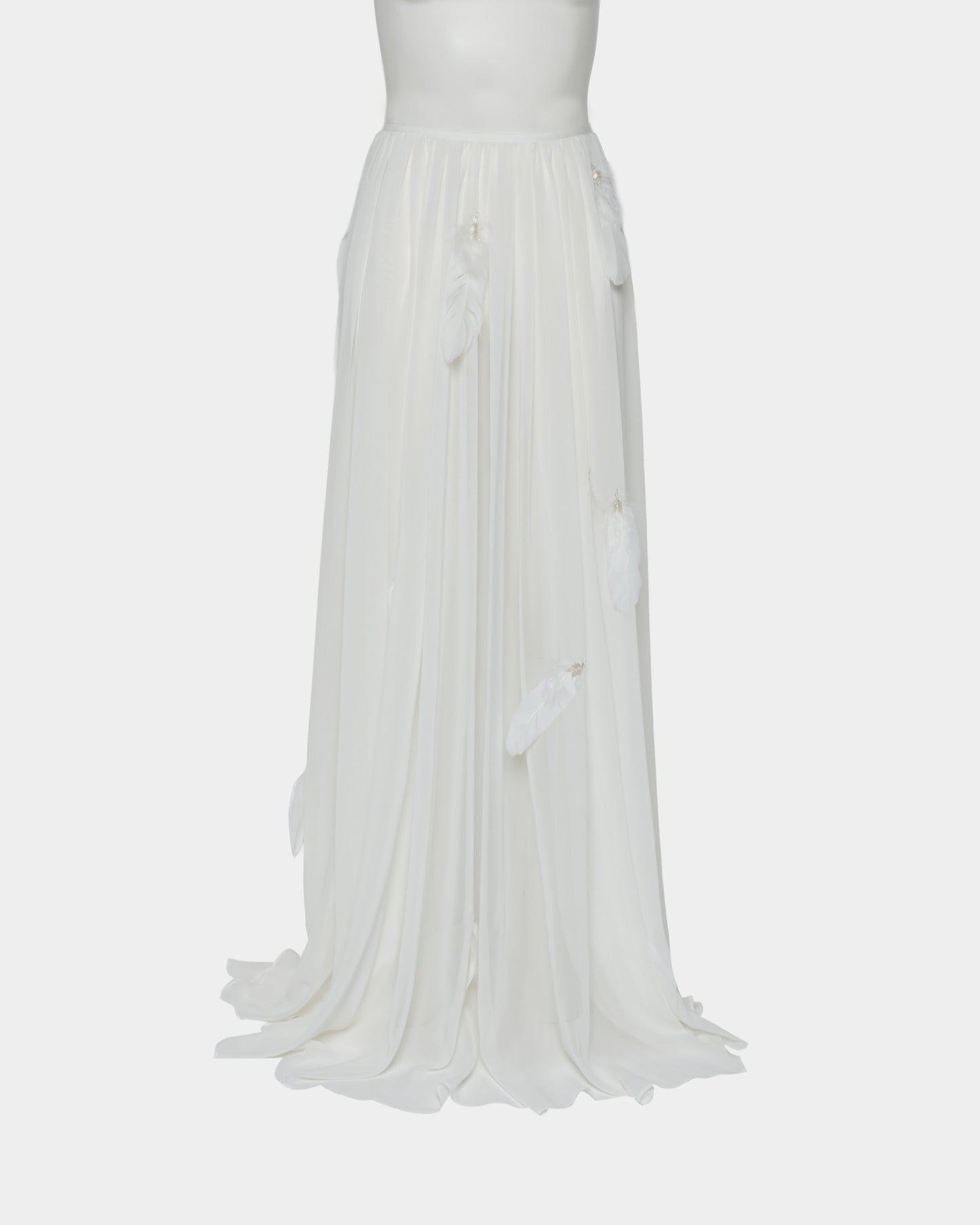 feather chiffon long skirt【Delivery in March 2026】