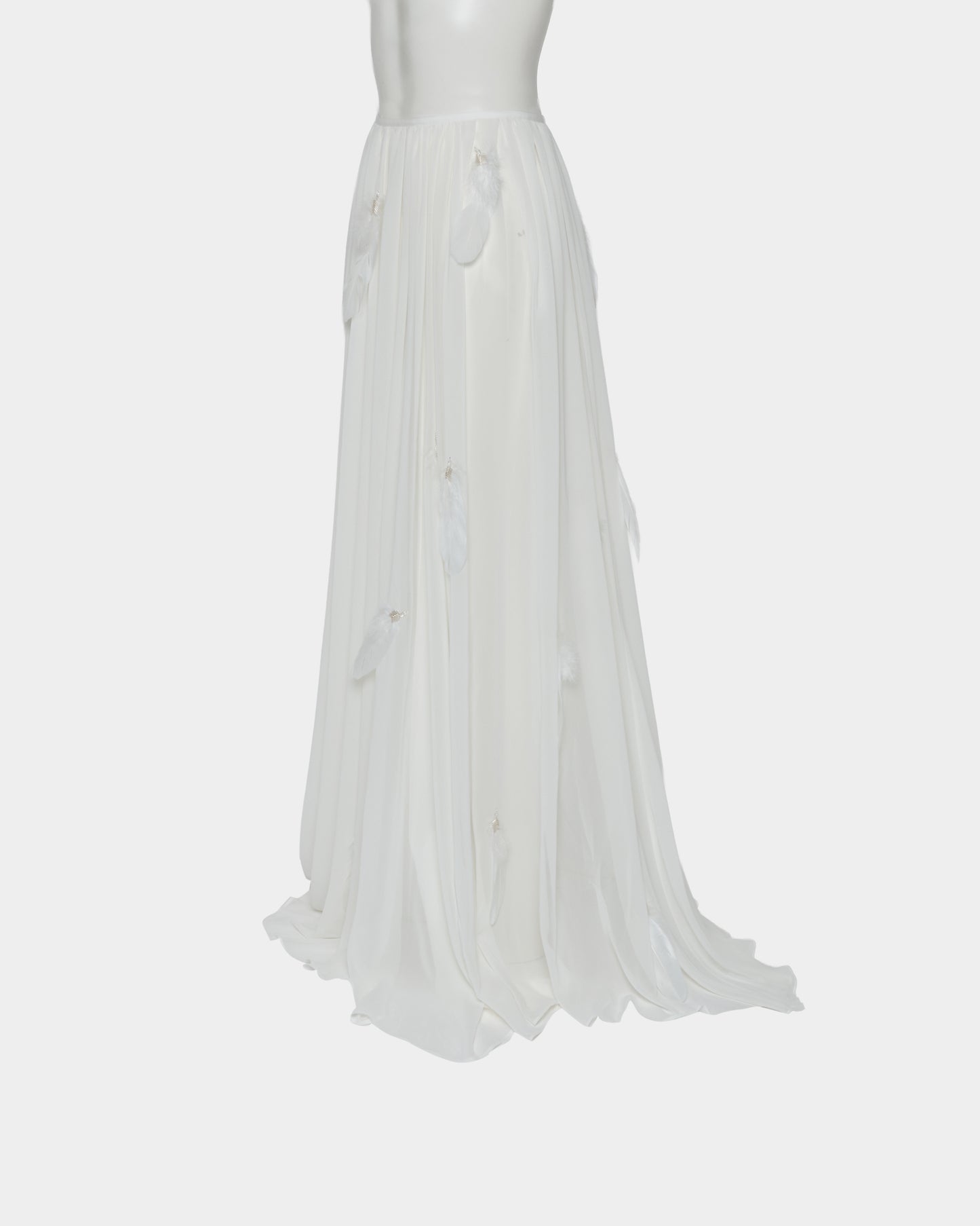 feather chiffon long skirt【Delivery in March 2026】