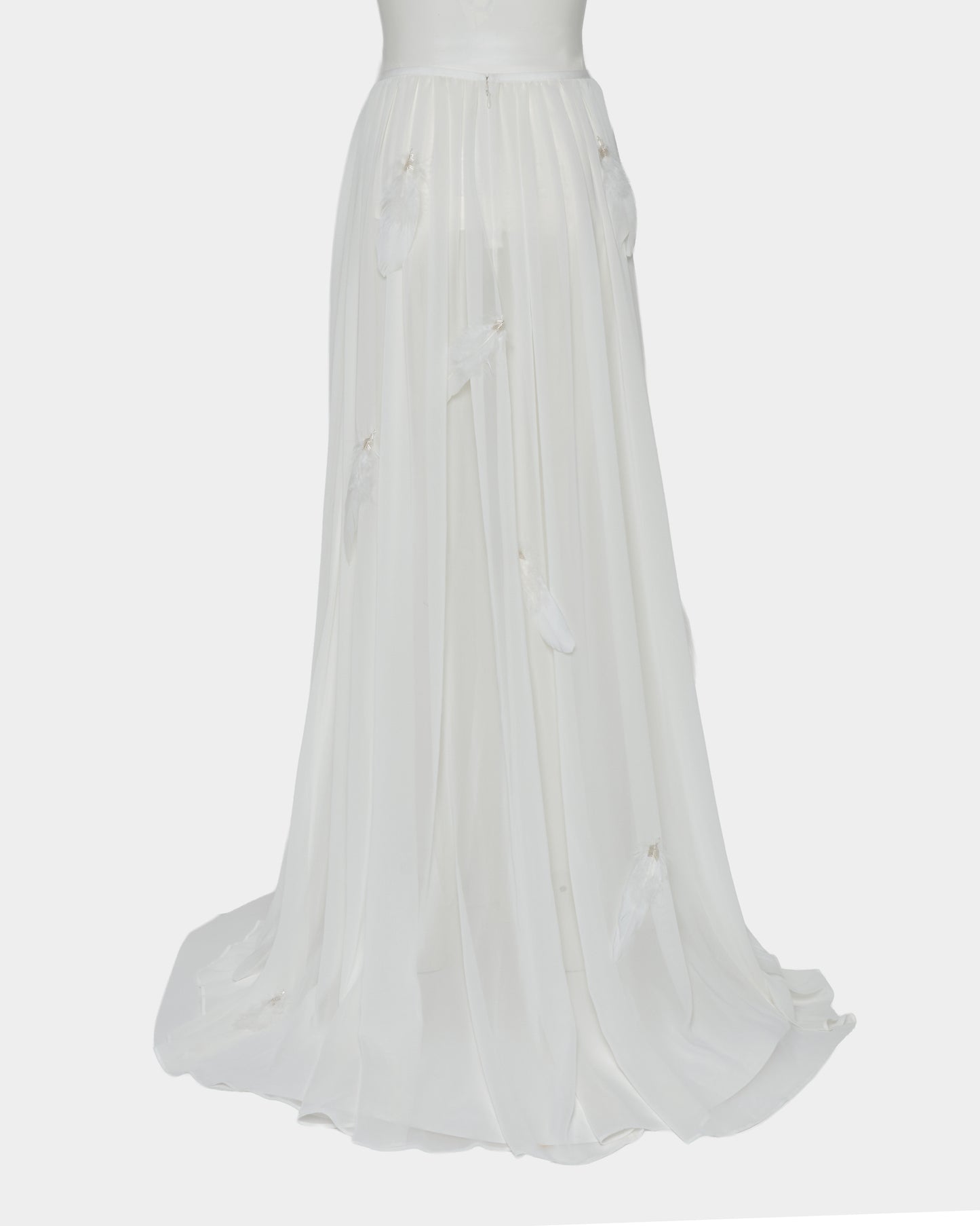 feather chiffon long skirt【Delivery in March 2026】