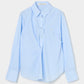 wave tuck lumen embroidery shirt Pale blue【Delivery in January 2026】