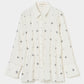 cross embroidery shirring shirt Off white【Delivery in February 2026】