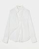 wave tuck lumen embroidery shirt White【stock】