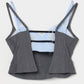 seam frayed bustier tops Gray【Delivery in February 2026】
