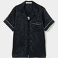 Wild bloom beads embroidery open collar shirt Black【Delivery in March 2026】