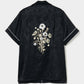 Wild bloom beads embroidery open collar shirt Black【Delivery in March 2026】