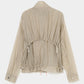 ribbon tulle embroidery wind breaker Khaki 【Delivery in January 2026】