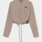 back curtain cropped blouse Olive brown【Delivery in January 2026】