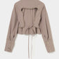 back curtain cropped blouse Olive brown【Delivery in January 2026】
