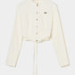 back curtain cropped blouse Off white【Delivery in January 2026】