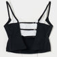 seam frayed bustier tops Black【Delivery in February 2026】