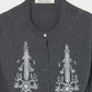 ribbon knight bijou embroidery cardigan Heather gray【Delivery in February 2026】