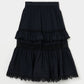 tiered lace frill skirt Black【Delivery in February 2026】