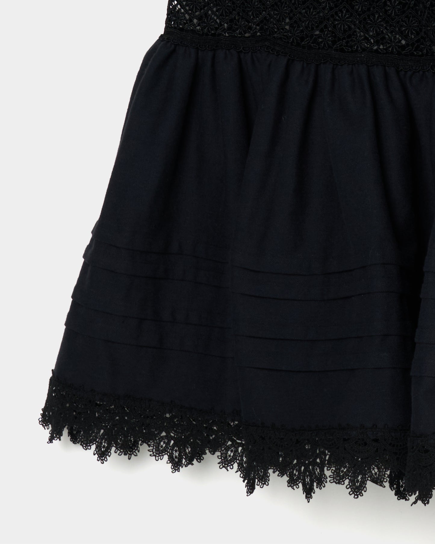 tiered lace frill skirt Black【Delivery in February 2026】