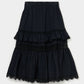 tiered lace frill skirt Black【Delivery in February 2026】