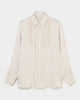 pin tuck frilled shirt Ivory【stock】