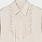 pin tuck frilled shirt Ivory【Delivery in January 2026】