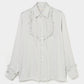 pin tuck frilled shirt Smoke green【Delivery in January 2026】