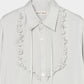 pin tuck frilled shirt Smoke green【Delivery in January 2026】
