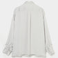 pin tuck frilled shirt Smoke green【Delivery in January 2026】