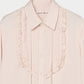 pin tuck frilled shirt Shell pink【Delivery in January 2026】