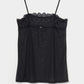 lazy ribbon sheer camisole Black【Delivery in February 2026】