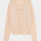Ribbon tulle pearl embroidery cardigan Shell pink【Delivery in February 2026】