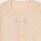 Ribbon tulle pearl embroidery cardigan Shell pink【Delivery in February 2026】